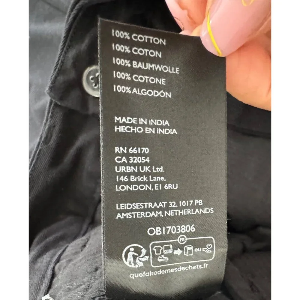 Free People Needed‎ breaking Trousers oversized baggy black sz 6